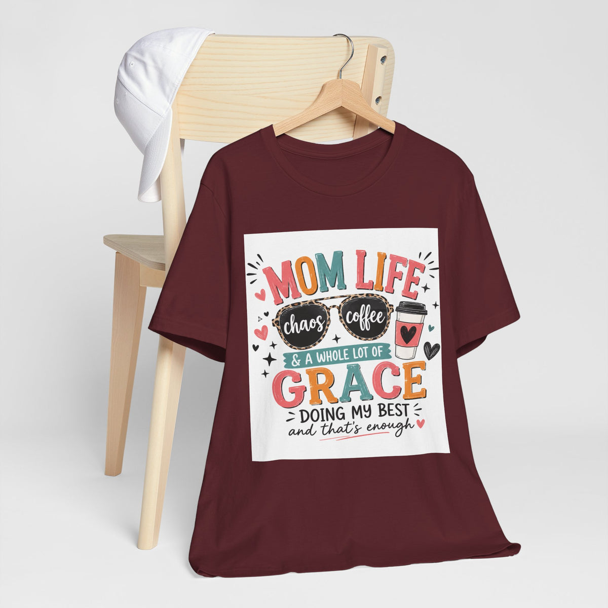 Mom Life T-Shirt – "Mom Life: Chaos, Coffee & A Whole Lot of Grace" Graphic Tee