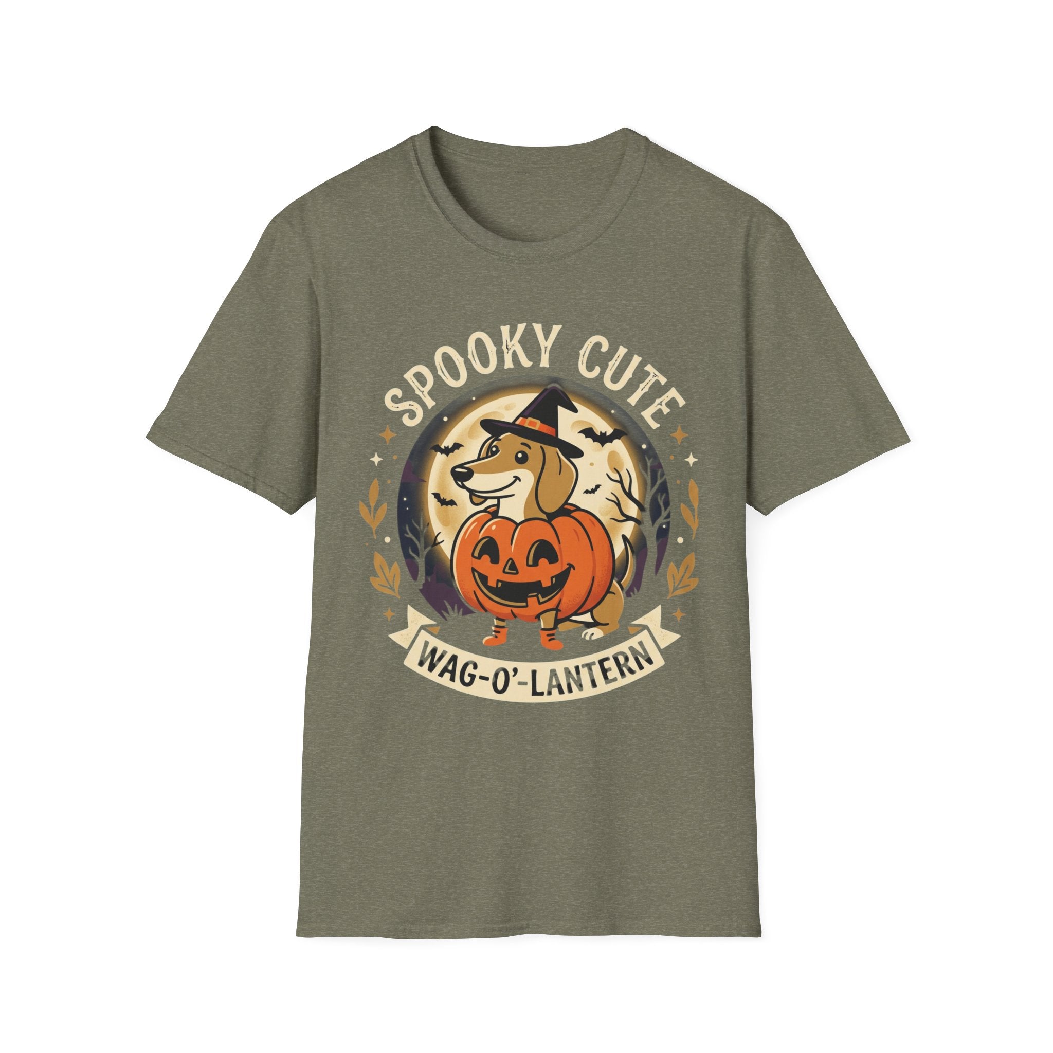 Spooky Cute Halloween T‑Shirt — 'Spooky Cute' Dog with Jack‑o'‑Lantern
