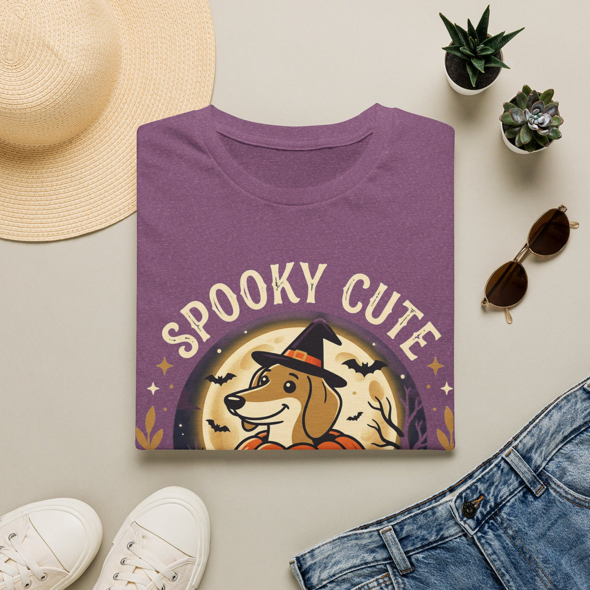 Spooky Cute Halloween T‑Shirt — 'Spooky Cute' Dog with Jack‑o'‑Lantern