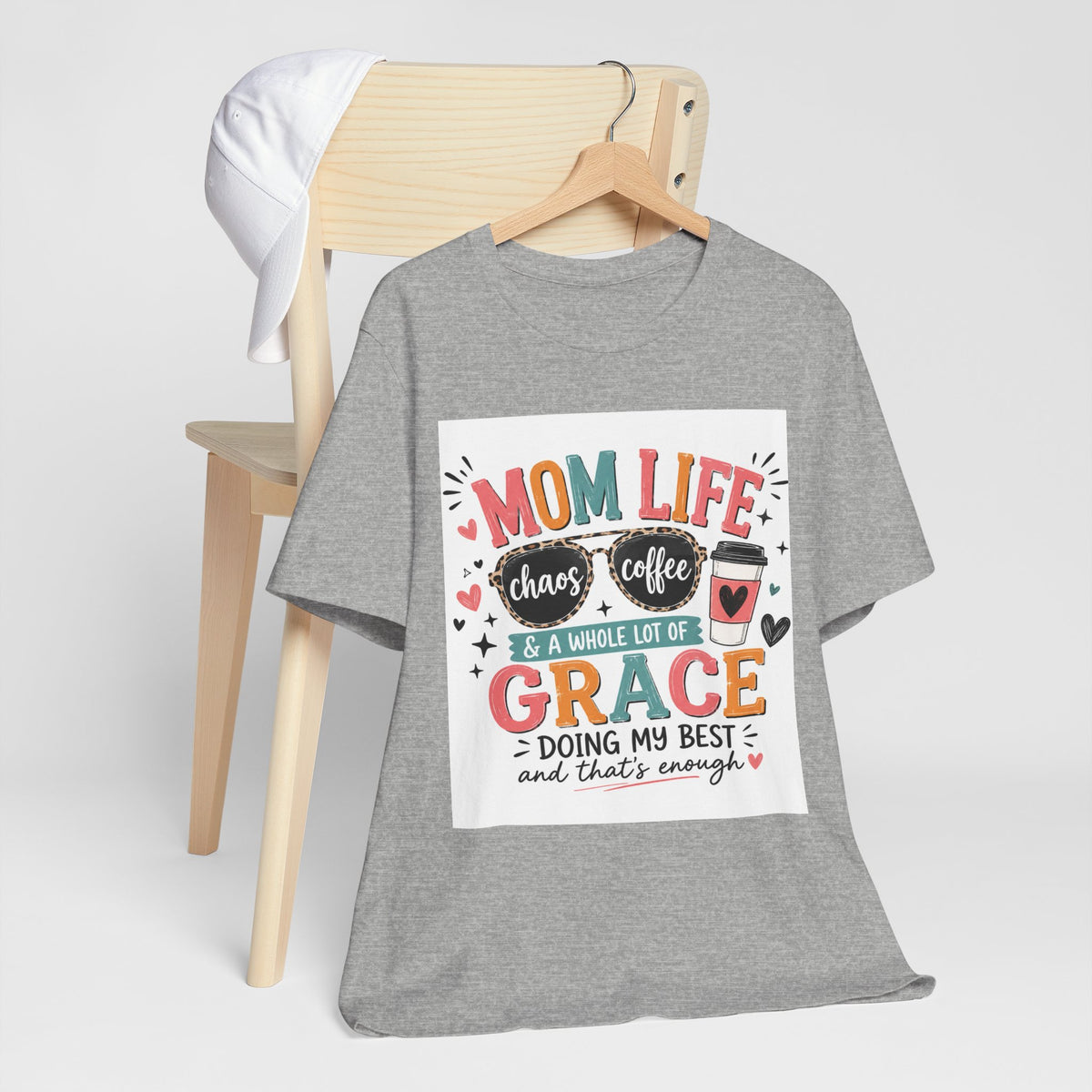 Mom Life T-Shirt – "Mom Life: Chaos, Coffee & A Whole Lot of Grace" Graphic Tee