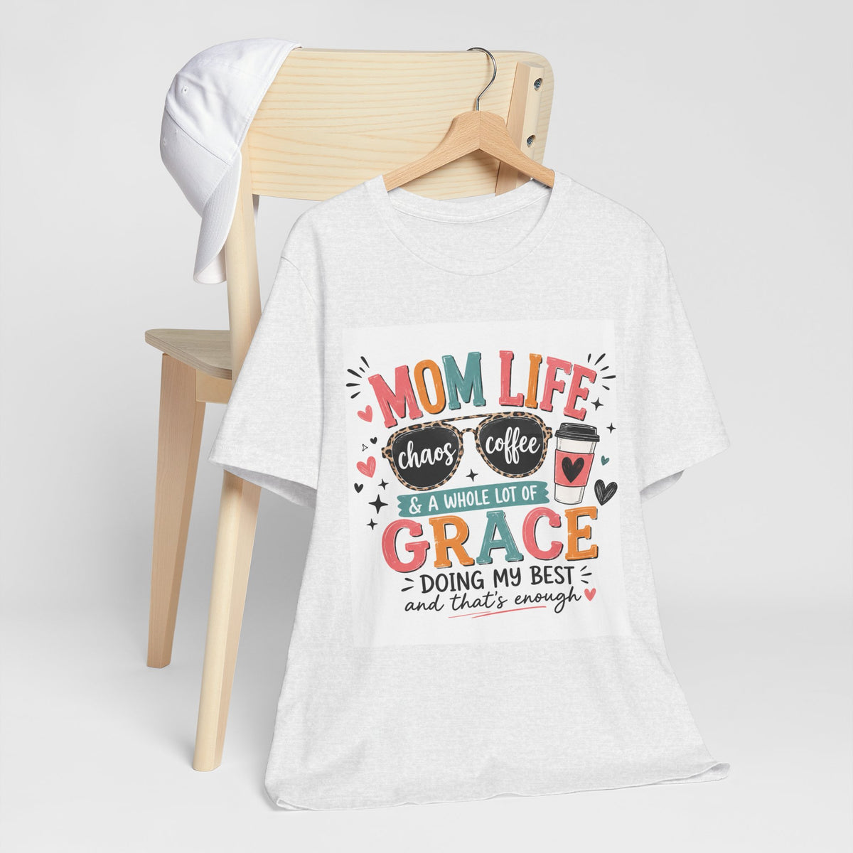 Mom Life T-Shirt – "Mom Life: Chaos, Coffee & A Whole Lot of Grace" Graphic Tee