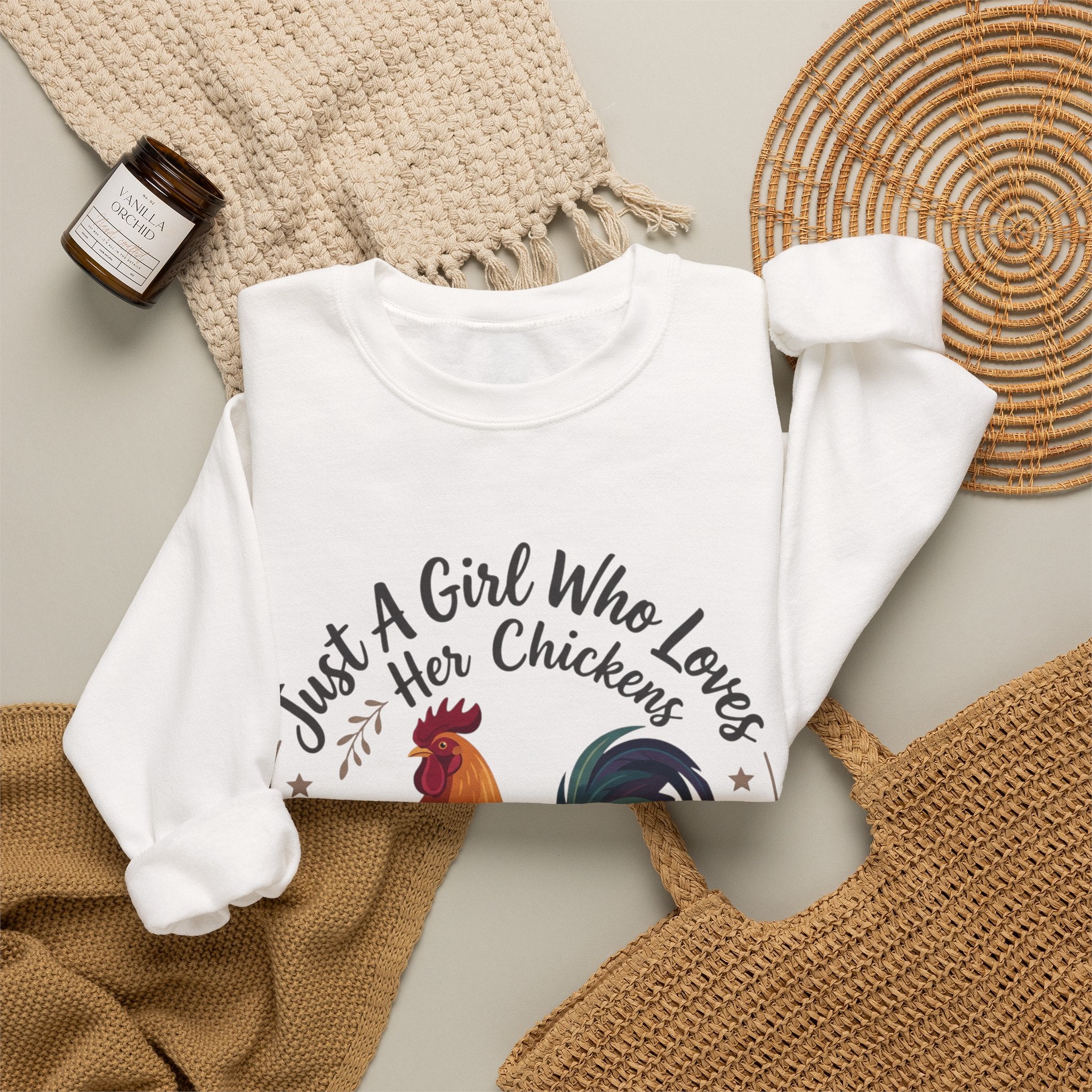 Chicken Lover Sweatshirt — "Just A Girl Who Loves Her Chickens" Crewneck
