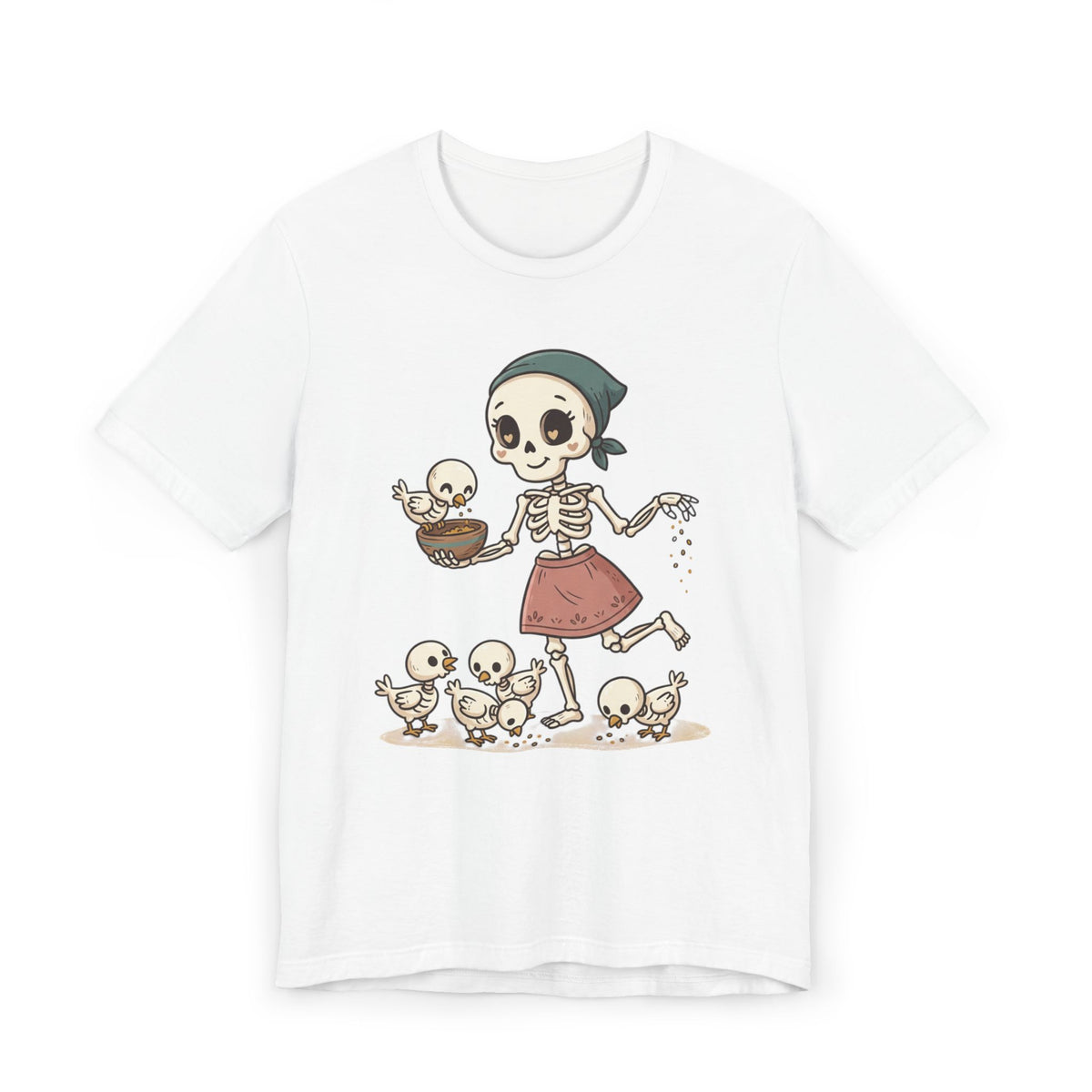 Skeleton Mom & Chicks T-Shirt — Cute Spooky Chick Feeder Tee