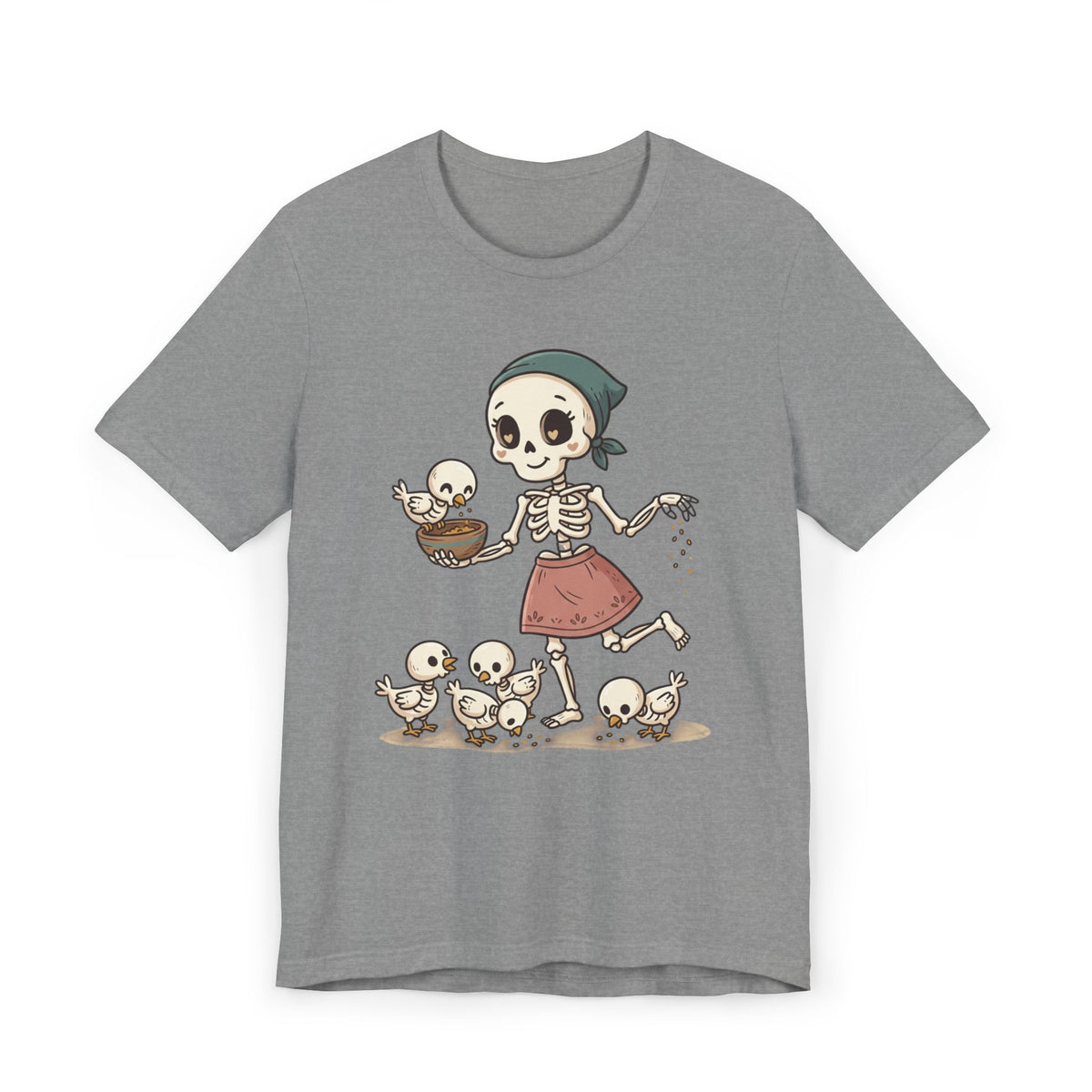 Skeleton Mom & Chicks T-Shirt — Cute Spooky Chick Feeder Tee