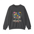 Soft Girl Era Floral Sweatshirt — Embroidered Wildflower Crewneck
