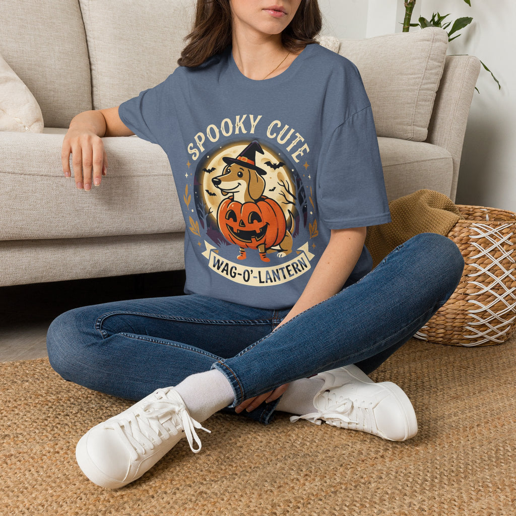 Spooky Cute Halloween T‑Shirt — 'Spooky Cute' Dog with Jack‑o'‑Lantern