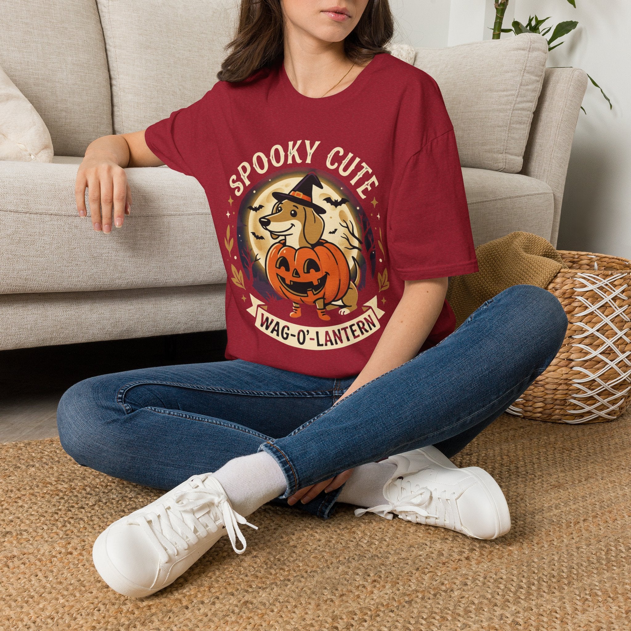 Spooky Cute Halloween T‑Shirt — 'Spooky Cute' Dog with Jack‑o'‑Lantern