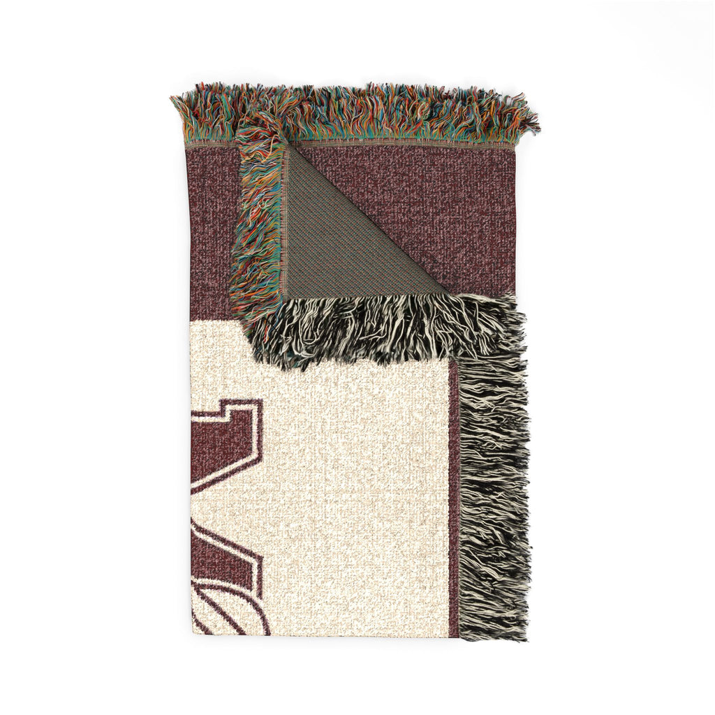 Mom Baseball Woven Blanket – Cozy Team Mom Throw with Bow