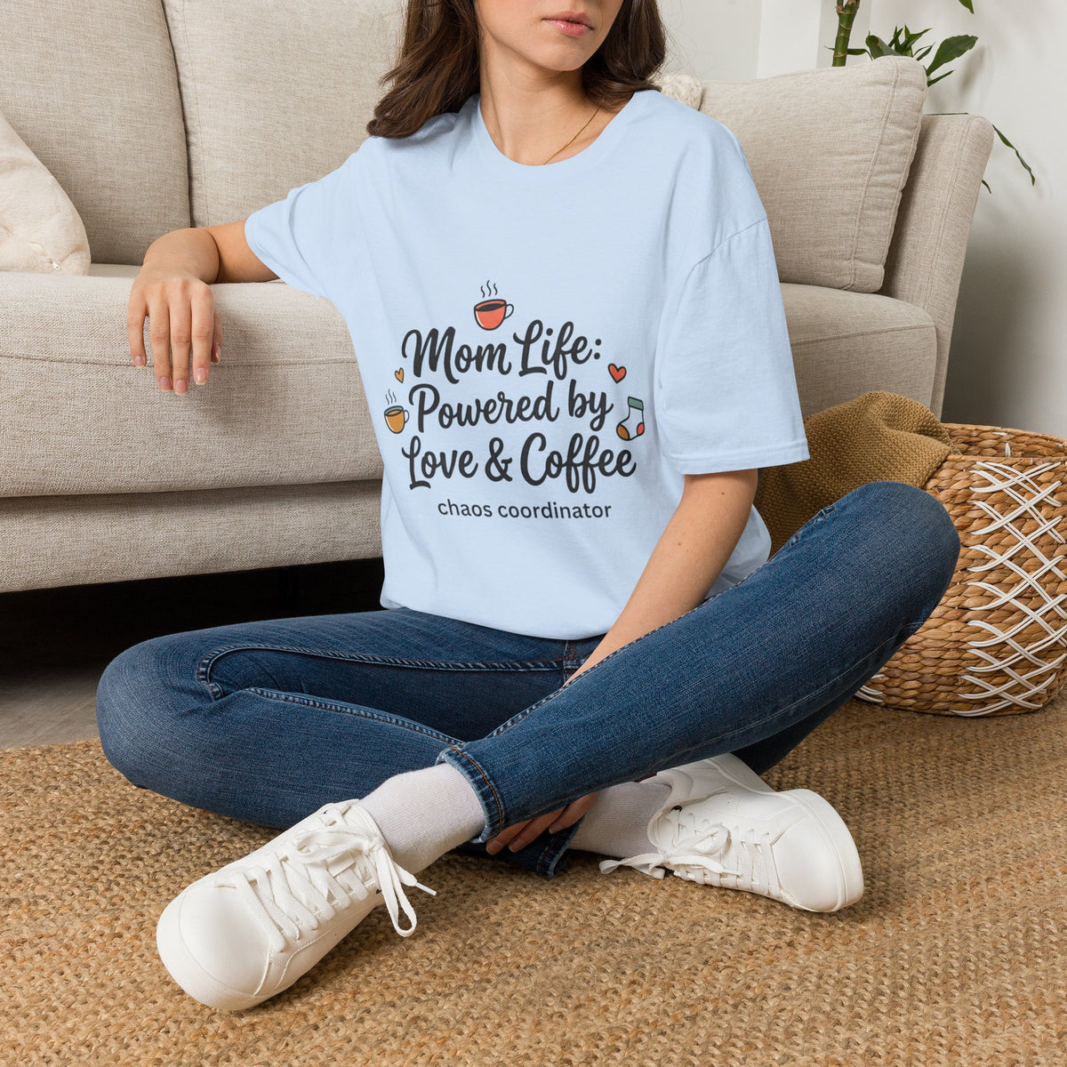 Mom Life T-Shirt — "Mom Life: Powered by Love & Coffee" Graphic Tee