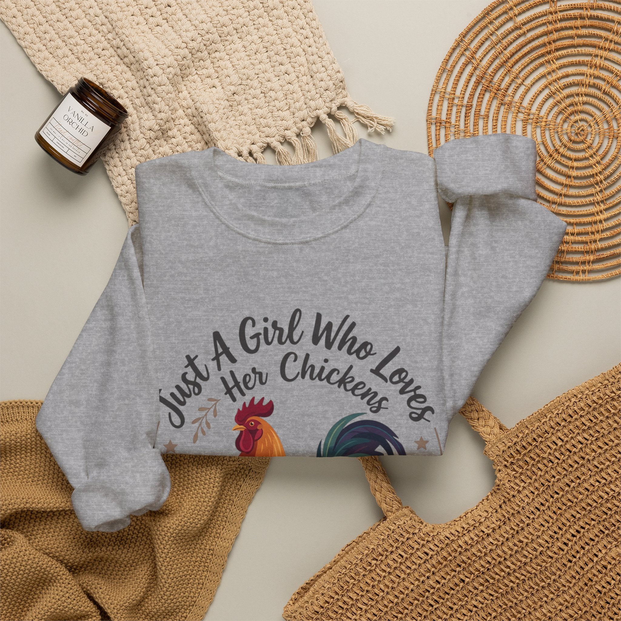 Chicken Lover Sweatshirt — "Just A Girl Who Loves Her Chickens" Crewneck