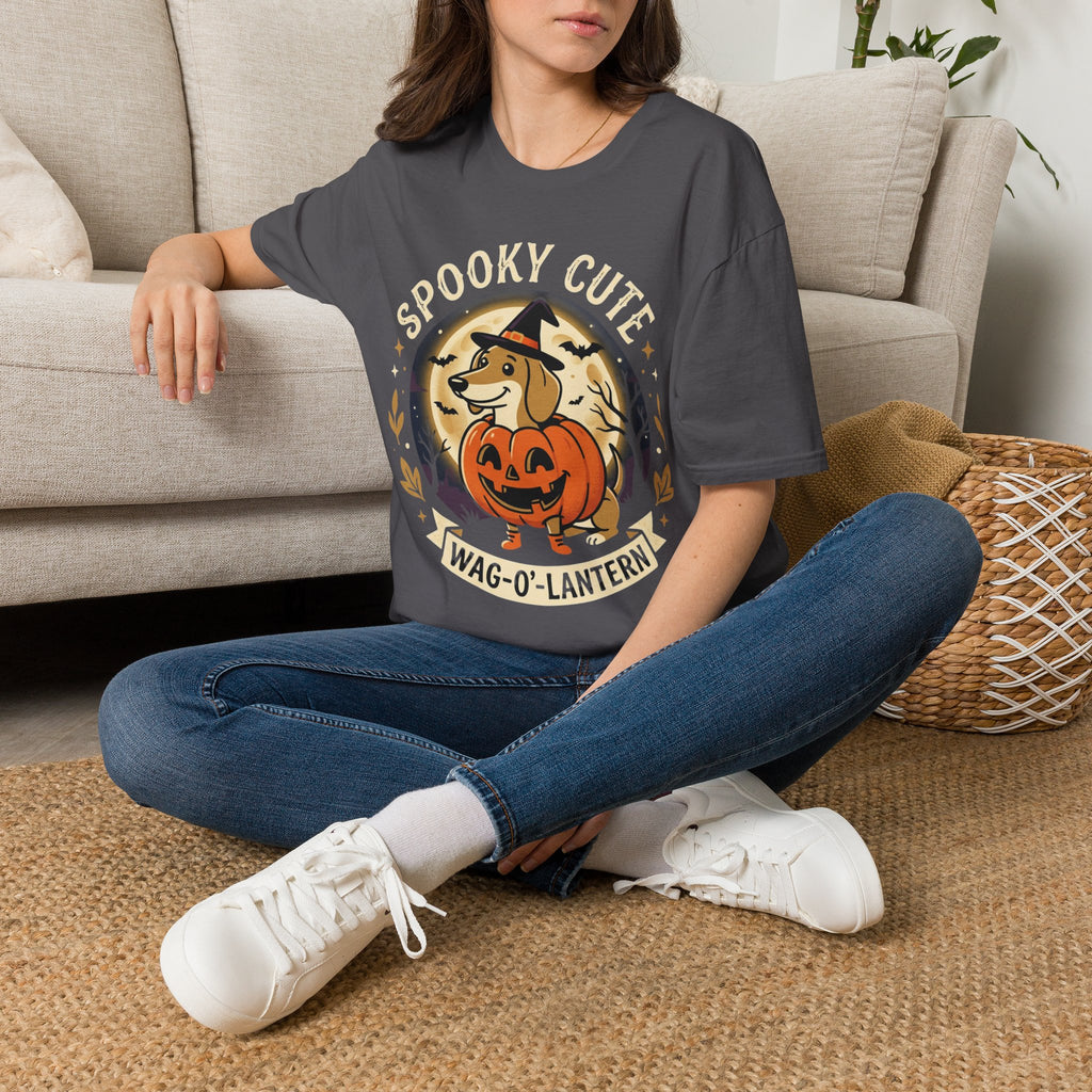 Spooky Cute Halloween T‑Shirt — 'Spooky Cute' Dog with Jack‑o'‑Lantern