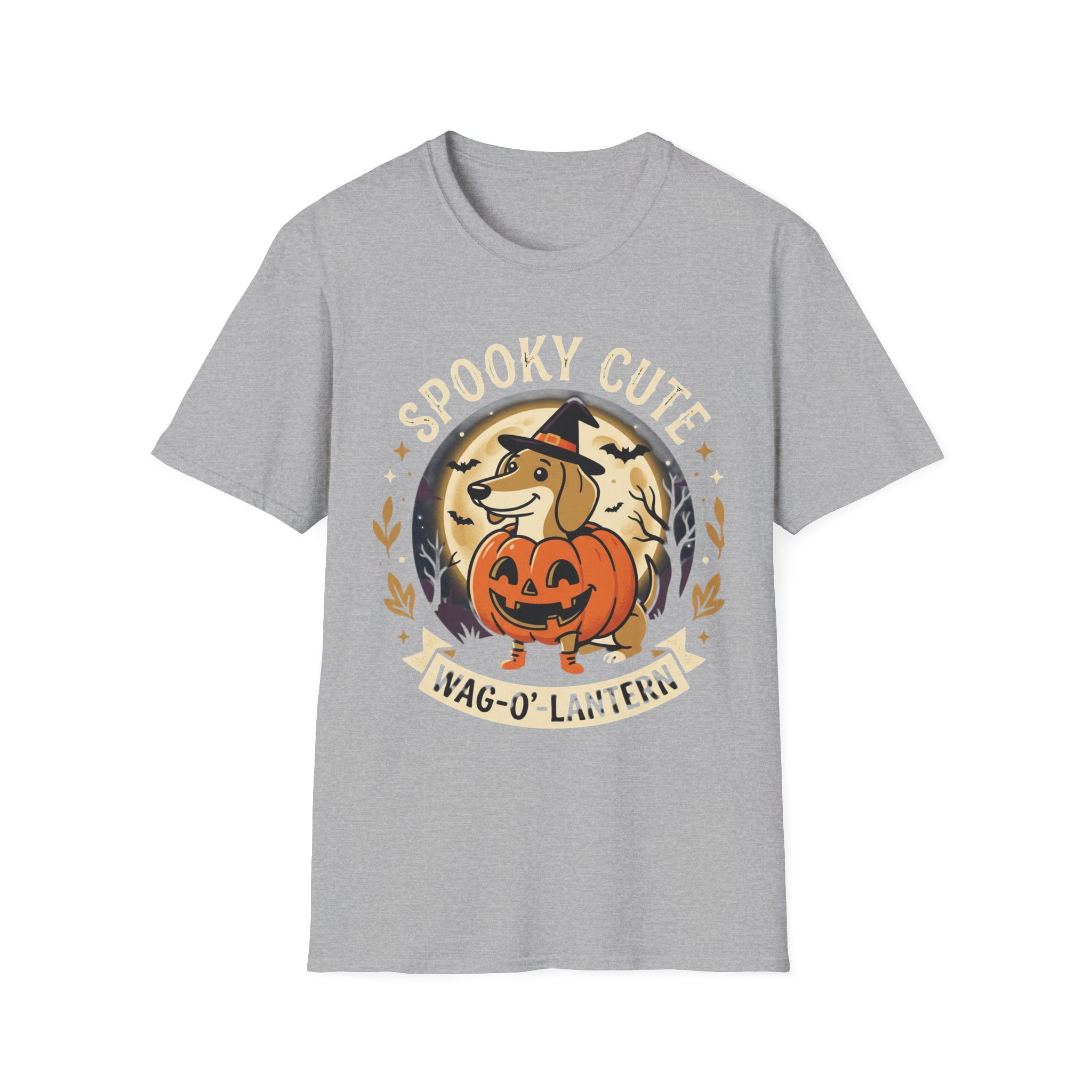 Spooky Cute Halloween T‑Shirt — 'Spooky Cute' Dog with Jack‑o'‑Lantern
