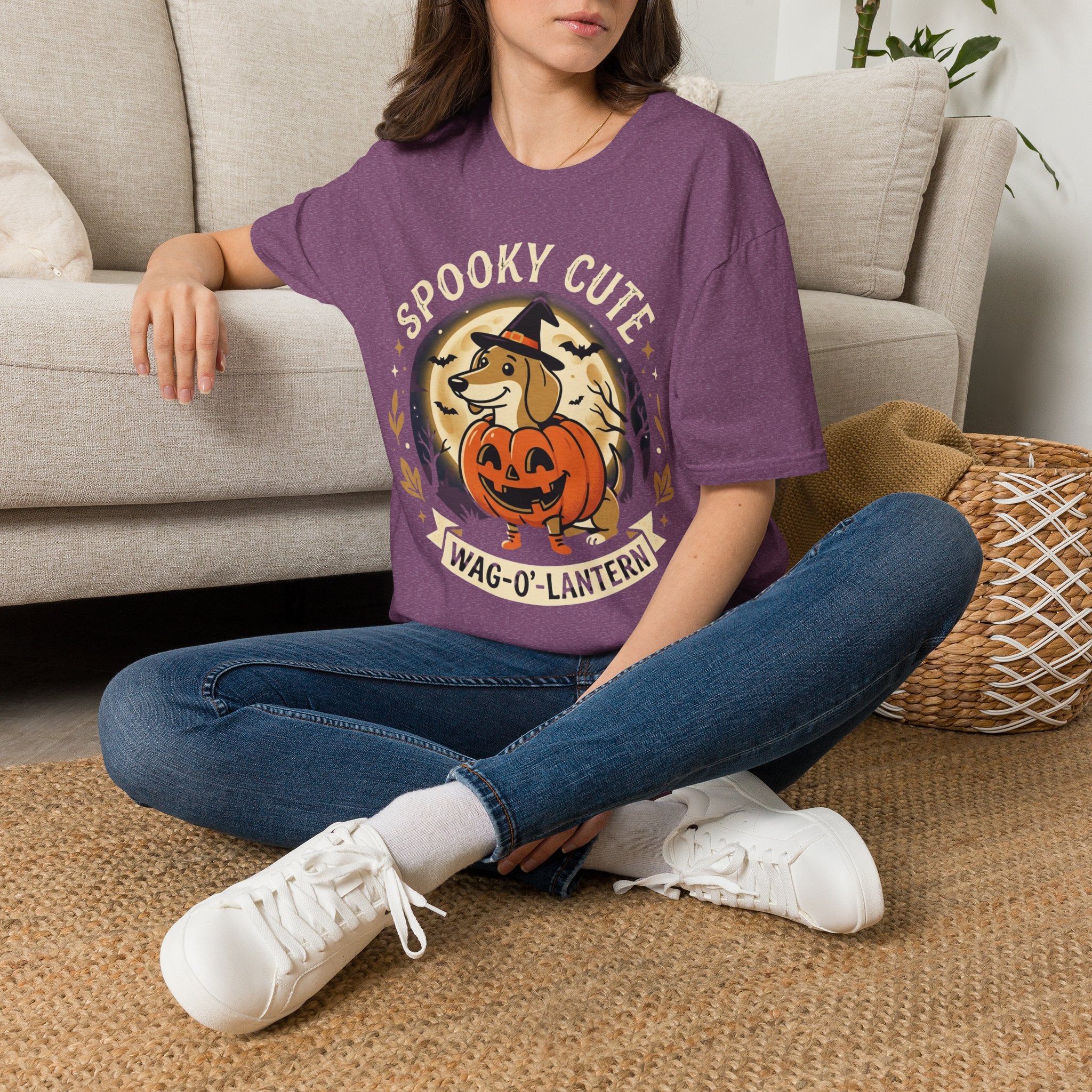 Spooky Cute Halloween T‑Shirt — 'Spooky Cute' Dog with Jack‑o'‑Lantern