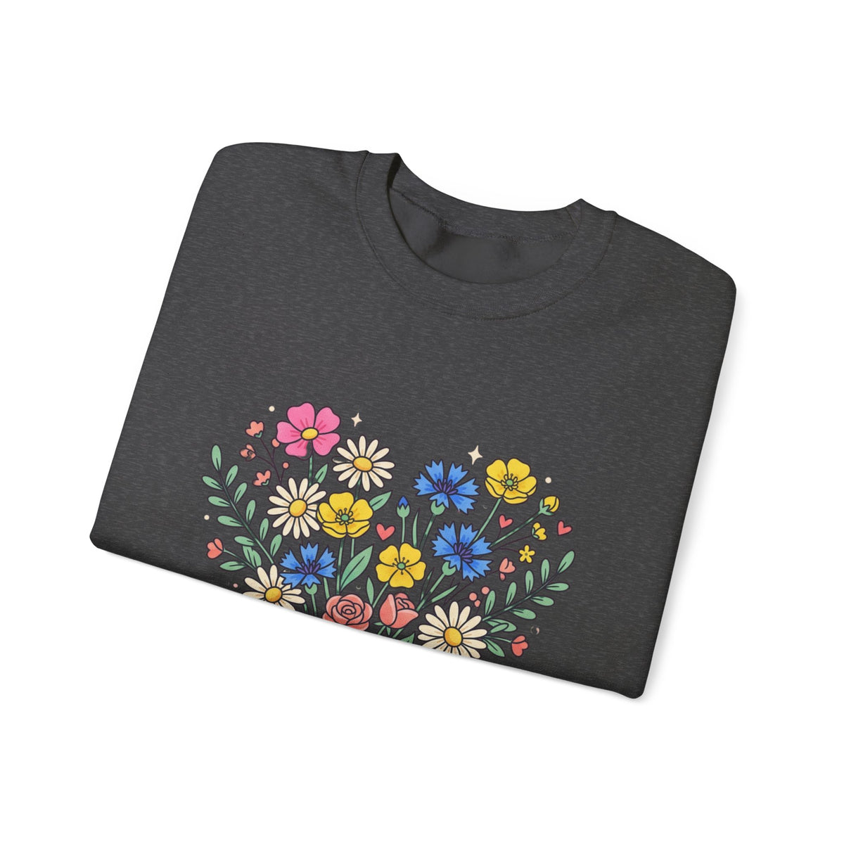 Soft Girl Era Floral Sweatshirt — Embroidered Wildflower Crewneck