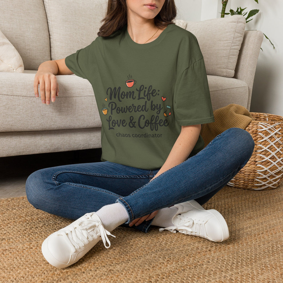 Mom Life T-Shirt — "Mom Life: Powered by Love & Coffee" Graphic Tee