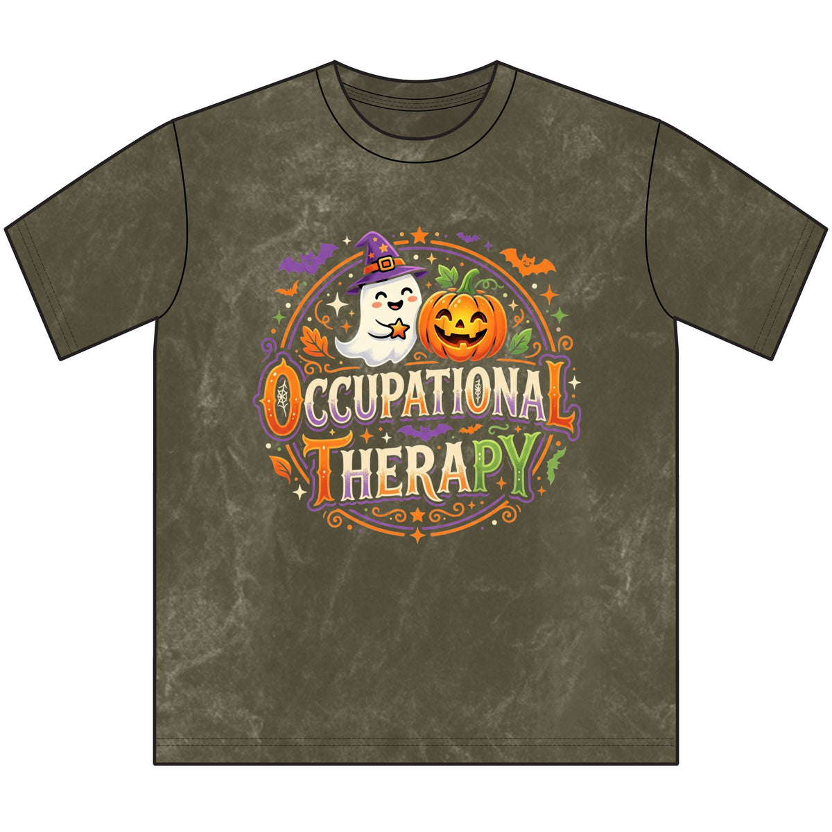 Halloween Occupational Therapy Tee — Cute Ghost & Pumpkin Vintage Crewneck