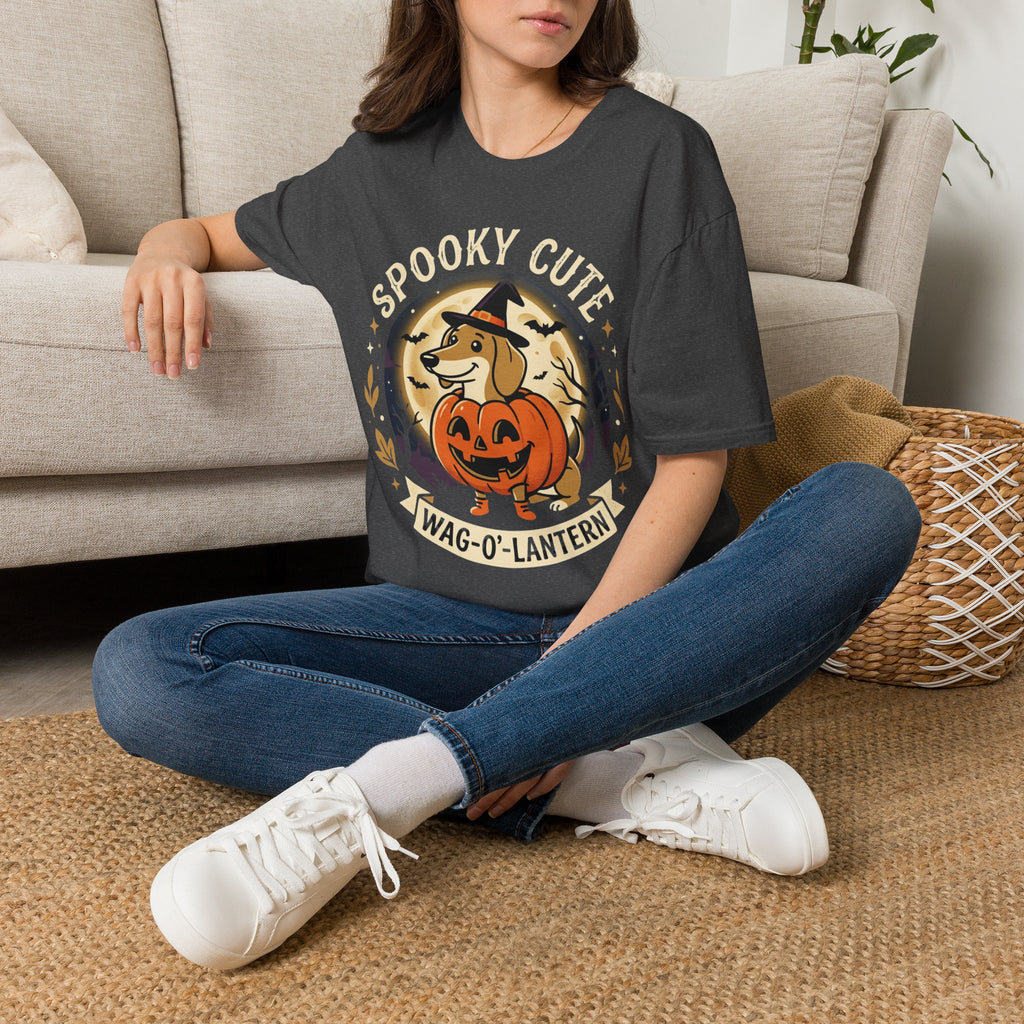 Spooky Cute Halloween T‑Shirt — 'Spooky Cute' Dog with Jack‑o'‑Lantern