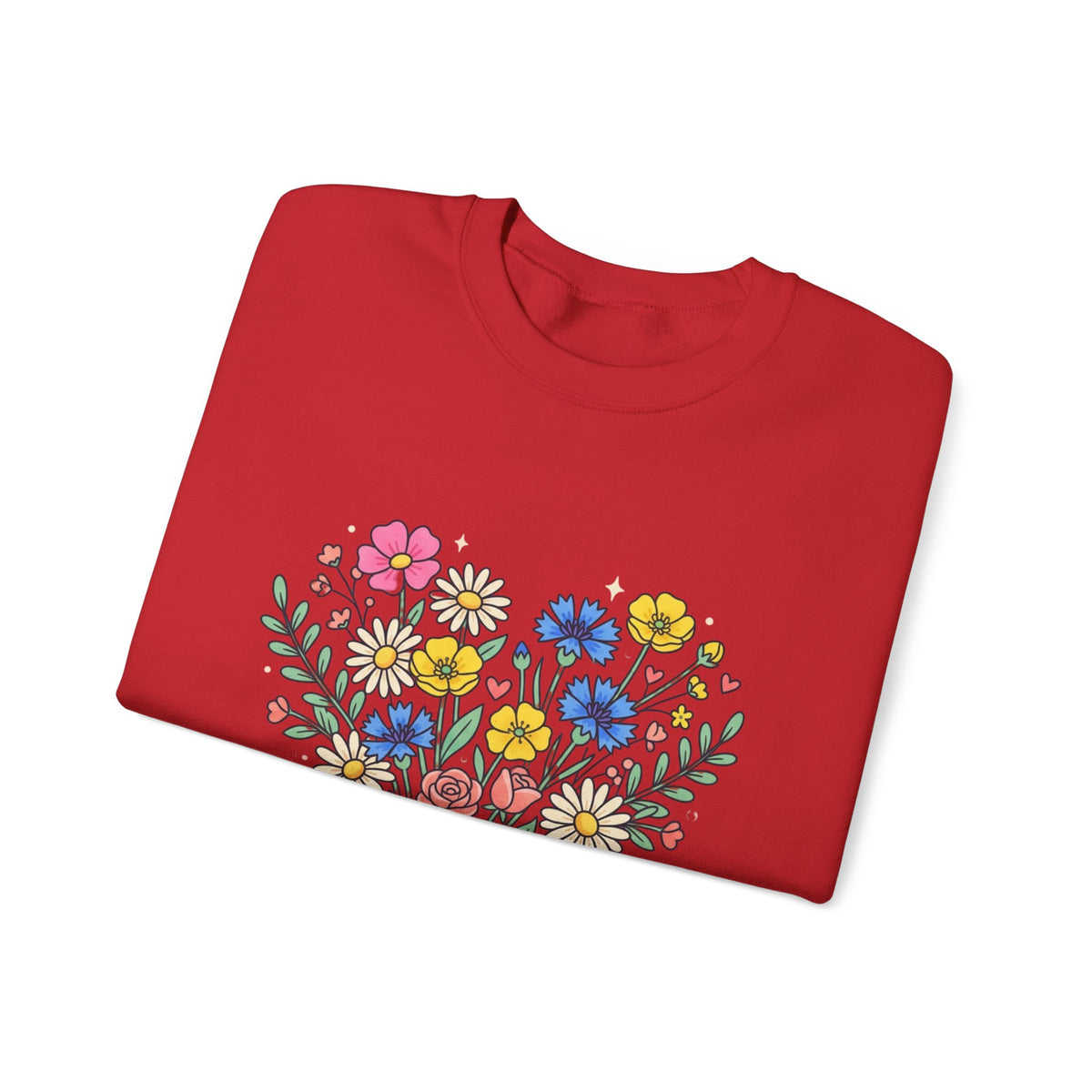 Soft Girl Era Floral Sweatshirt — Embroidered Wildflower Crewneck