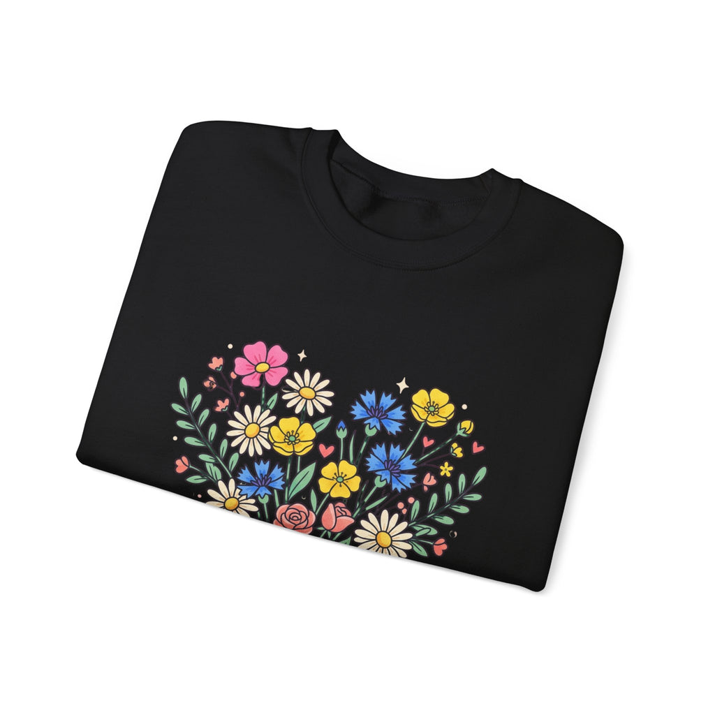 Soft Girl Era Floral Sweatshirt — Embroidered Wildflower Crewneck