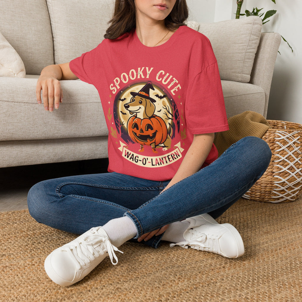 Spooky Cute Halloween T‑Shirt — 'Spooky Cute' Dog with Jack‑o'‑Lantern
