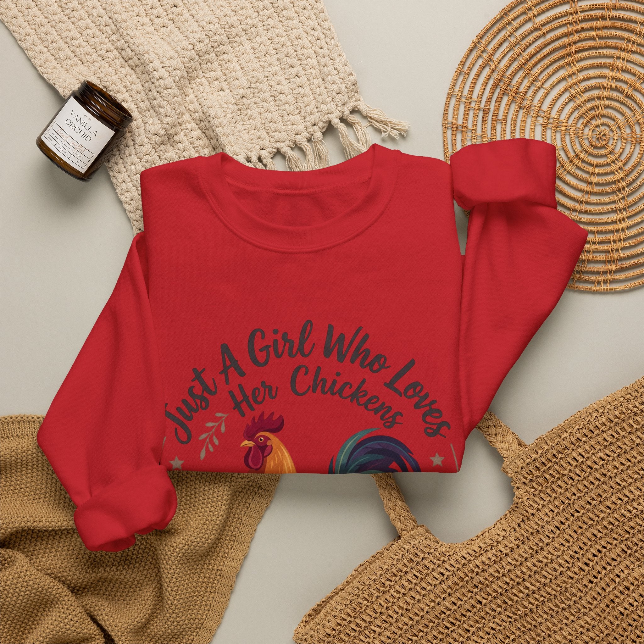 Chicken Lover Sweatshirt — "Just A Girl Who Loves Her Chickens" Crewneck