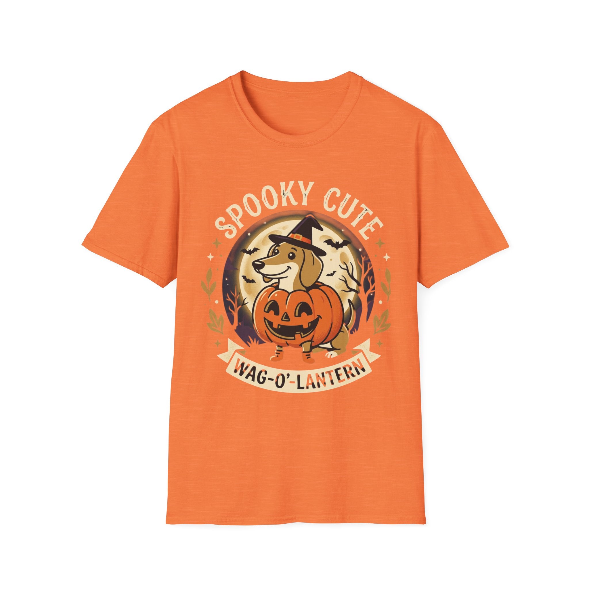 Spooky Cute Halloween T‑Shirt — 'Spooky Cute' Dog with Jack‑o'‑Lantern