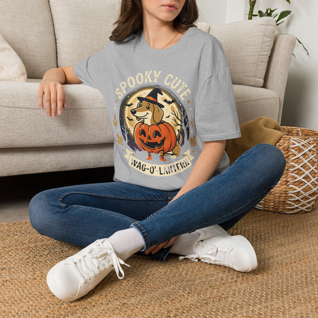 Spooky Cute Halloween T‑Shirt — 'Spooky Cute' Dog with Jack‑o'‑Lantern