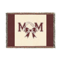 Mom Baseball Woven Blanket – Cozy Team Mom Throw with Bow