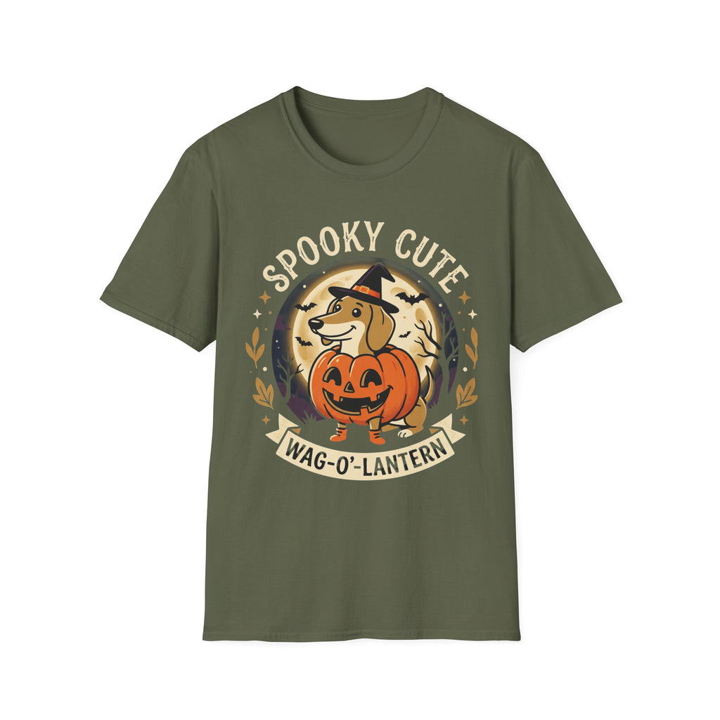 Spooky Cute Halloween T‑Shirt — 'Spooky Cute' Dog with Jack‑o'‑Lantern
